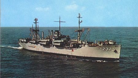 USS Bexar APA-237 At Sea