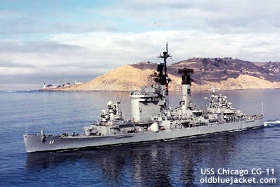 USS Chicago CG-11 sailing past Pt. Loma, San Diego, CA