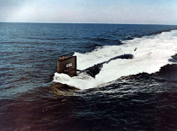 USS L. Mendel Rivers SSN-686 On The Surface