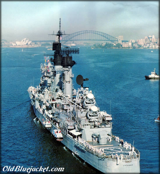 USS Chicago CG-11 Entering Sydney, Australia